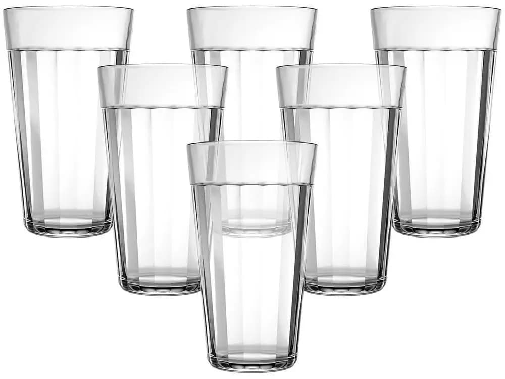 Jogo de copos de vidro transparentes 450ml 6 peças
