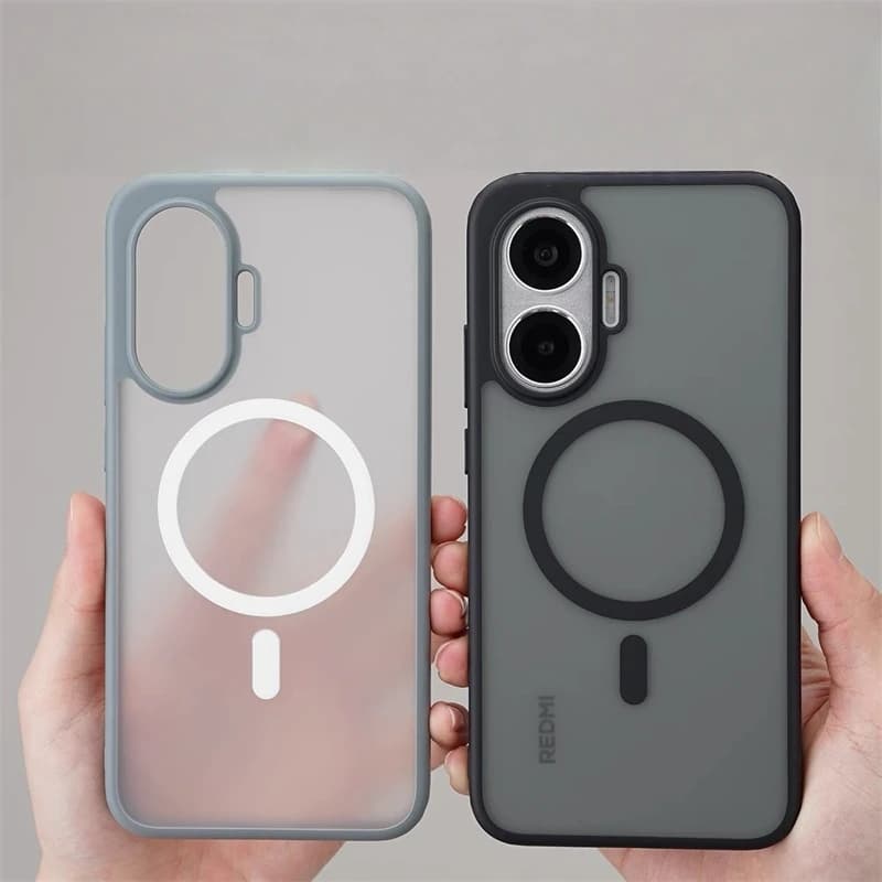 Capa transparente com suporte MagSafe para Xiaomi POCO F7