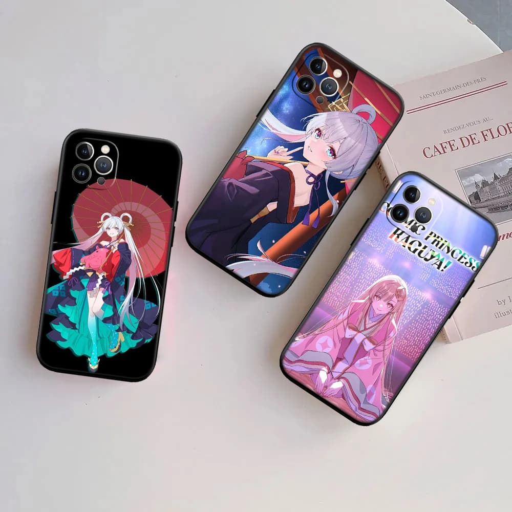 Capa de telefone anime Cosmic Princess Kaguya com personagens femininas e guarda-chuva vermelho para Xiaomi Poco