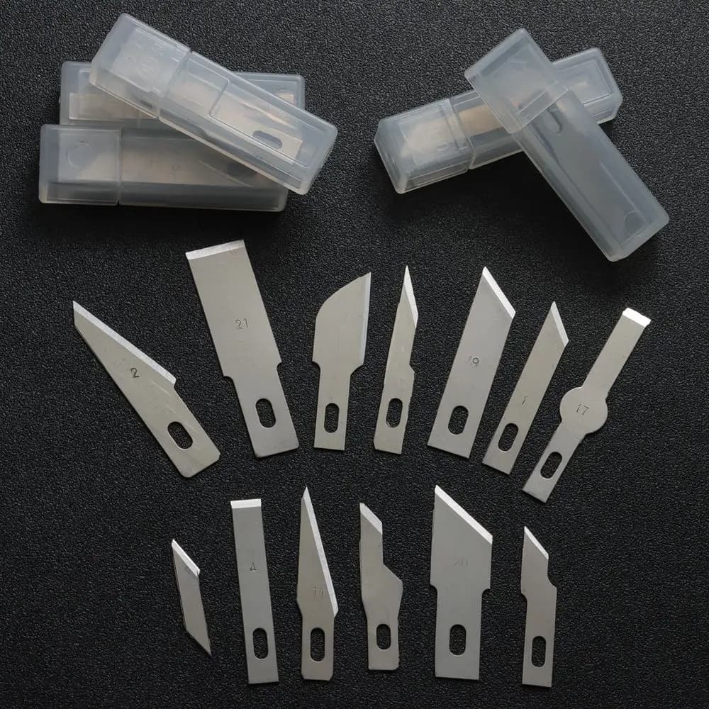 Kit de 10 lâminas de bisturi de metal antiderrapante para artesanato e reparo de PCB
