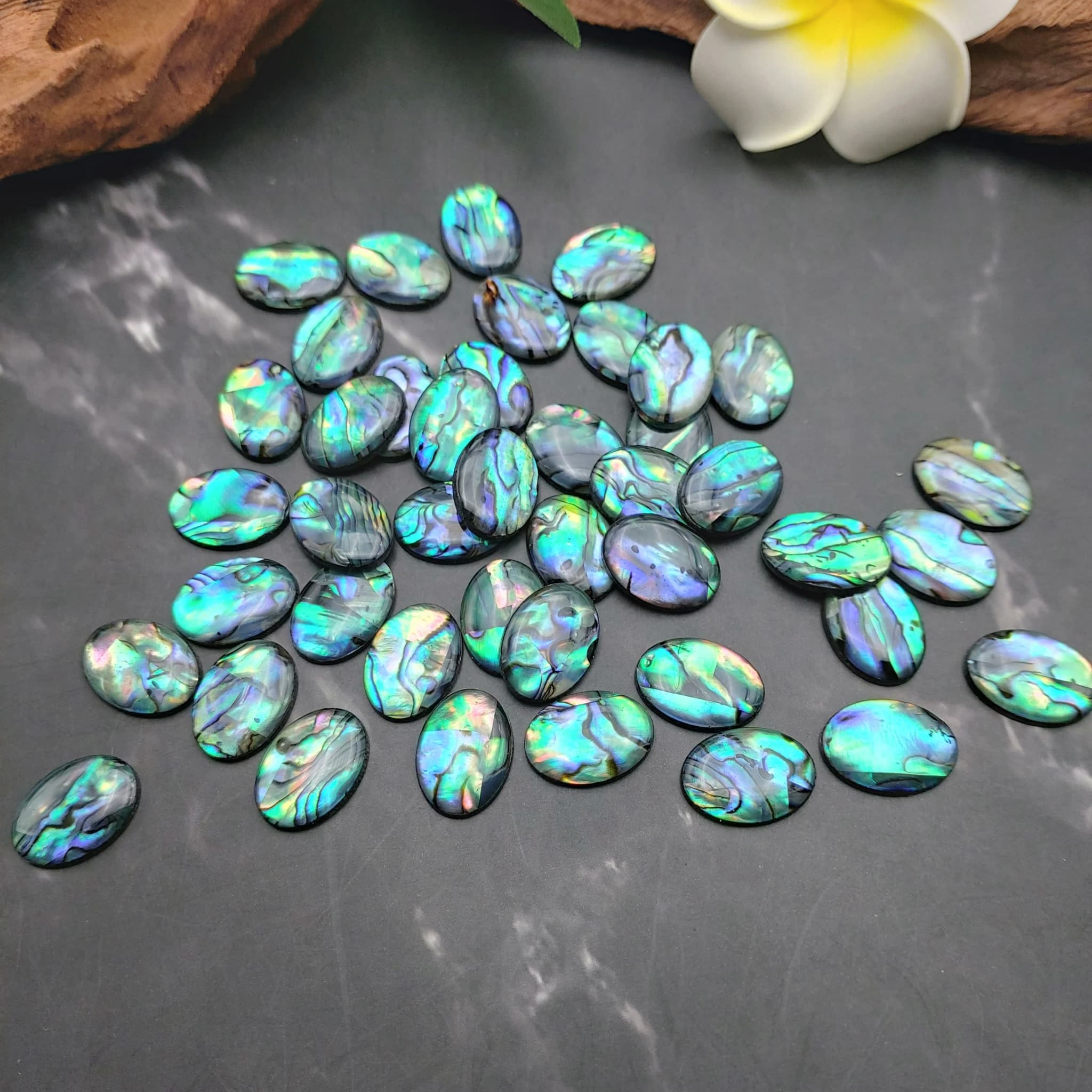 10 peças 13x18mm cabinas de concha de abalone para anéis diy fazendo polimento brilhante paua contas soltas joias