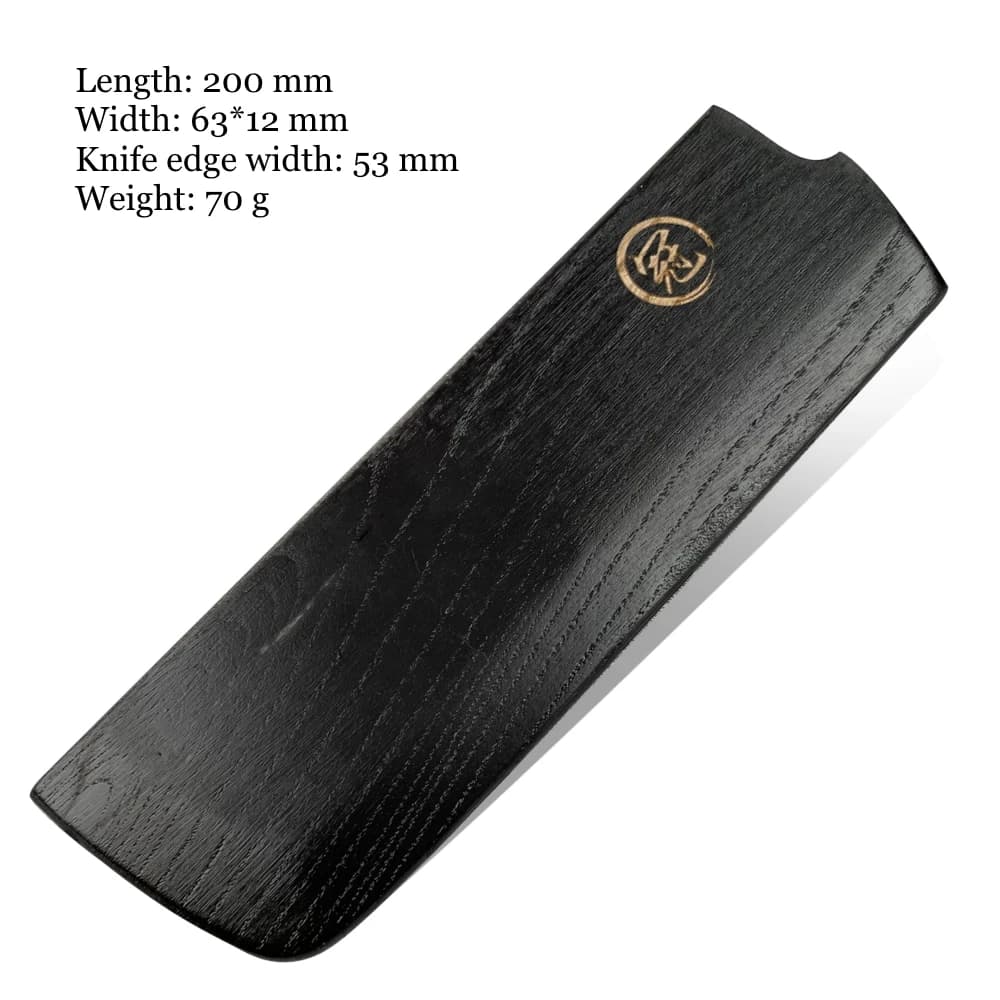 Bainha de madeira preta com logo para faca Grand Sharp Gyuto Santoku Nakiri Kiritsuke 200mm
