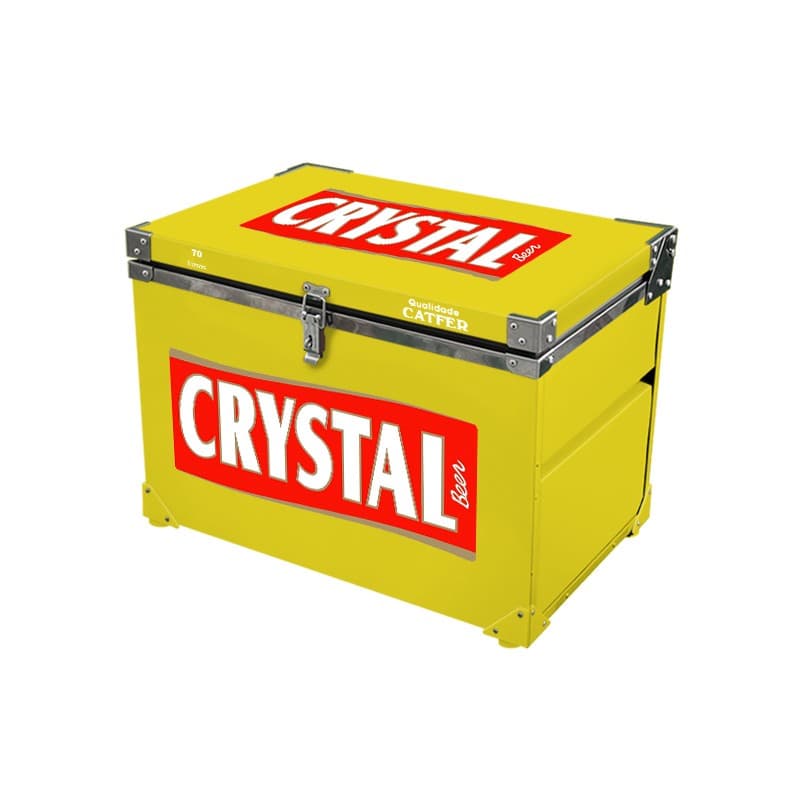 Caixa Térmica Amarela 70 Litros Crystal com Logo