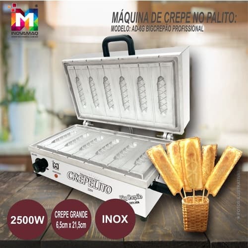 Máquina de crepe profissional Inovamaq AD-66 BigCrepão 2500W