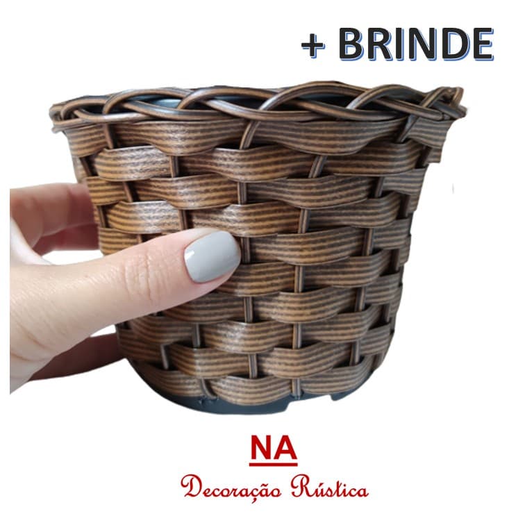 20 Vaso (nº 3) cachepô cachepot para flores plantas fibra sintética pequeno medio suculenta cacto jardim 15 cm x 11 cm café