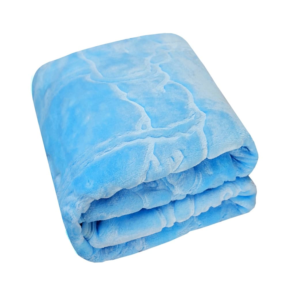 Cobertor infantil azul claro grosso para bebê, microfibra antialérgica, 90cm x 1m