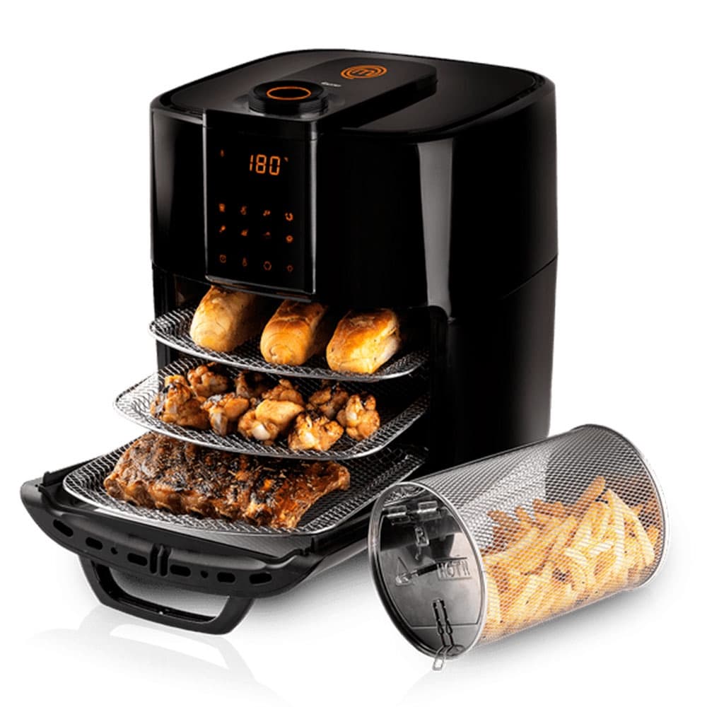Fritadeira Elétrica Air Fryer Masterchef Oven By Mallory 127v com prateleiras e cesto de batatas fritas