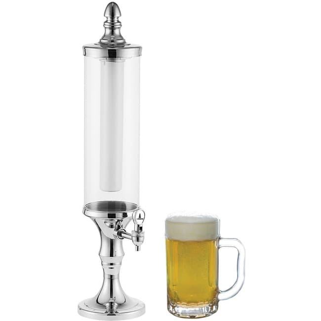 Torre de chopp 3 litros com iluminação LED em aço inoxidável