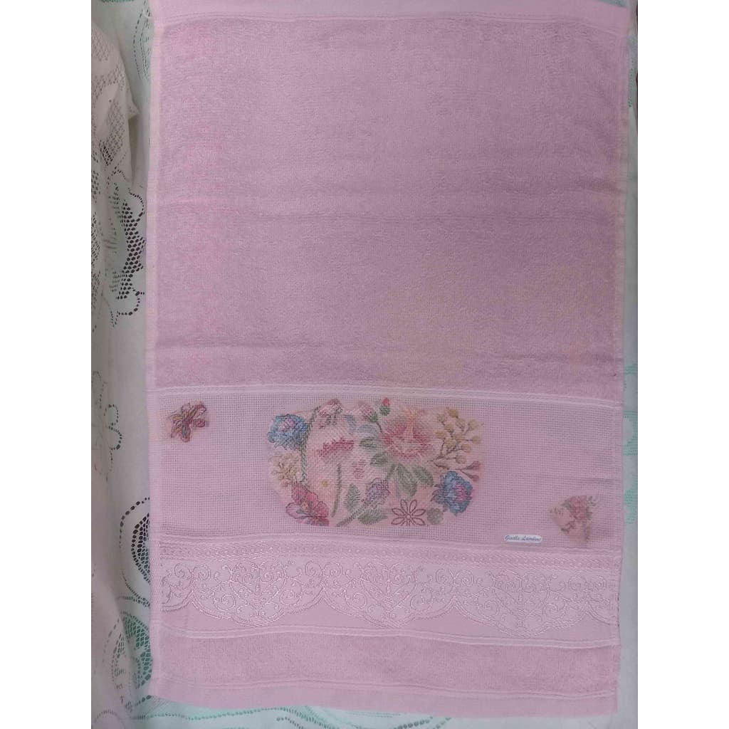 Toalha Rosa de Lavabo Santista Floral 33x50 cm.