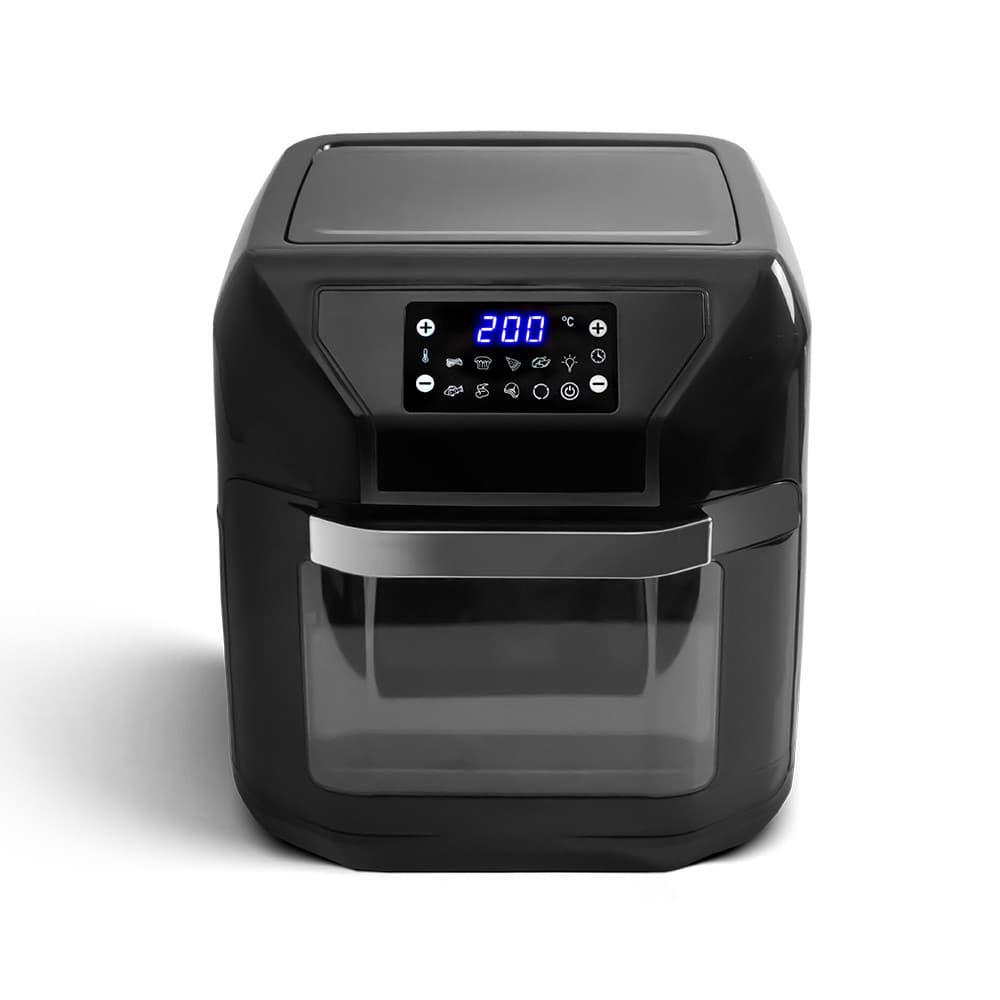 Fritadeira elétrica Grand Chef MultiFryer 4 em 1 127v Obabox - OB030, preta, com tela digital e controles de botões, fundo branco.