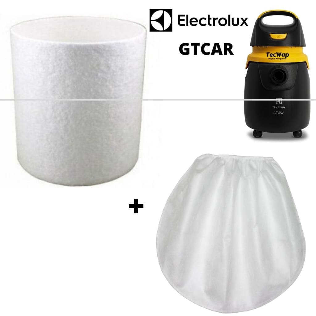 Kit Filtro Permanente + Filtro tnt Para Aspirador de Pó Electrolux Gtcar