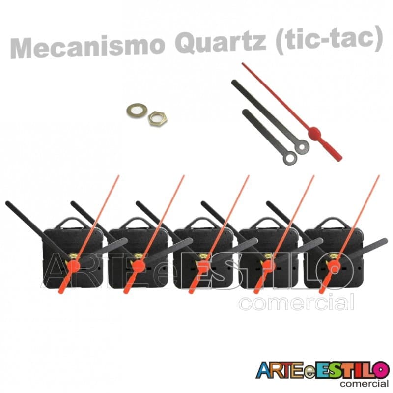 Mecanismos de relógio com ponteiros vermelhos e pretos em fundo branco