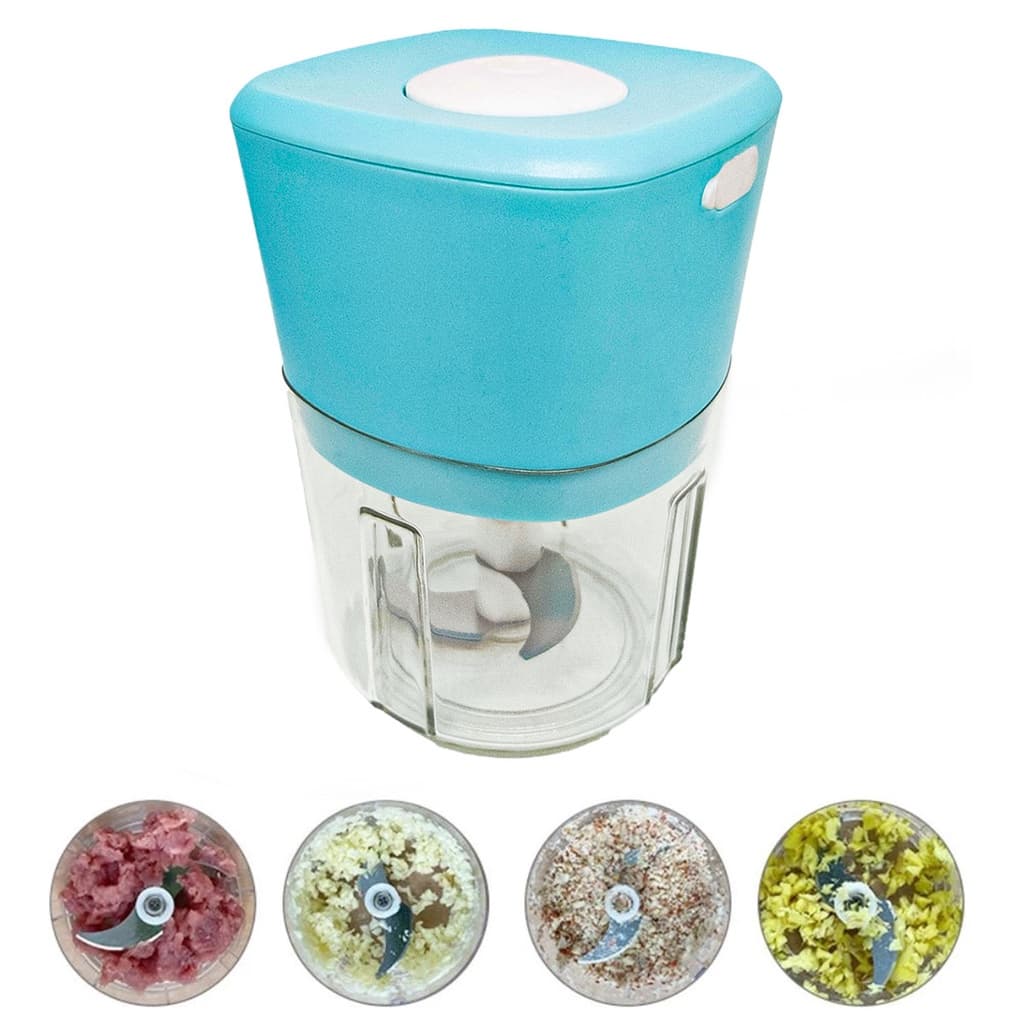 Processador De Alimentos Automático Elétrico Recarregável USB Portátil Cortador Picador Triturador Fatiador Legumes Mini