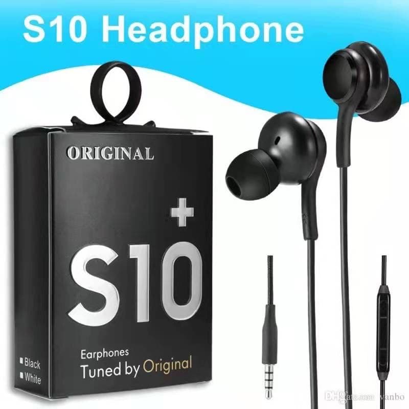Fones de ouvido Samsung S10 pretos com caixa original