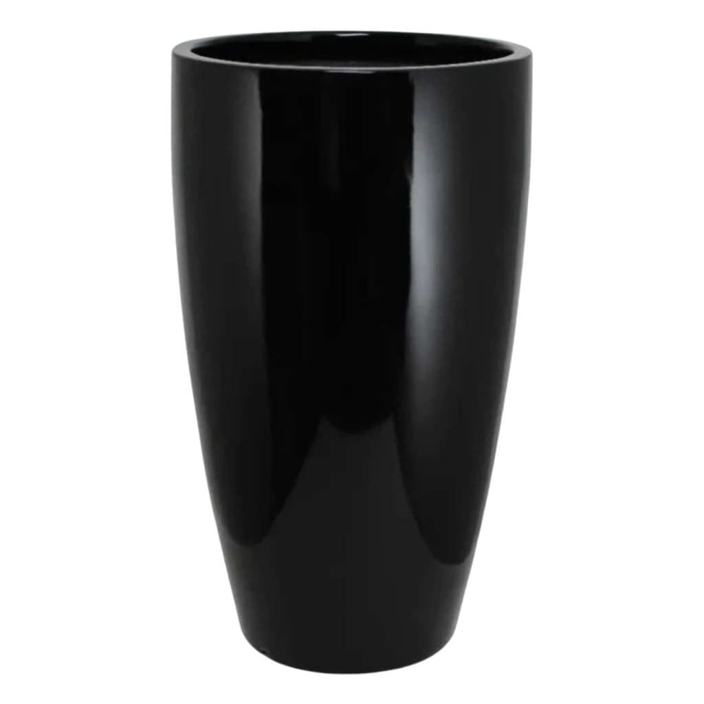 Vaso decorativo preto em fibra de vidro de 52cm para decoração