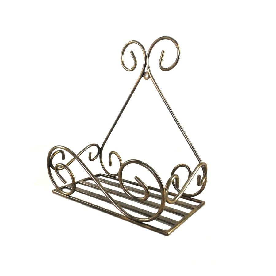 Suporte decorativo para vasos de ferro com design em espiral, bronze