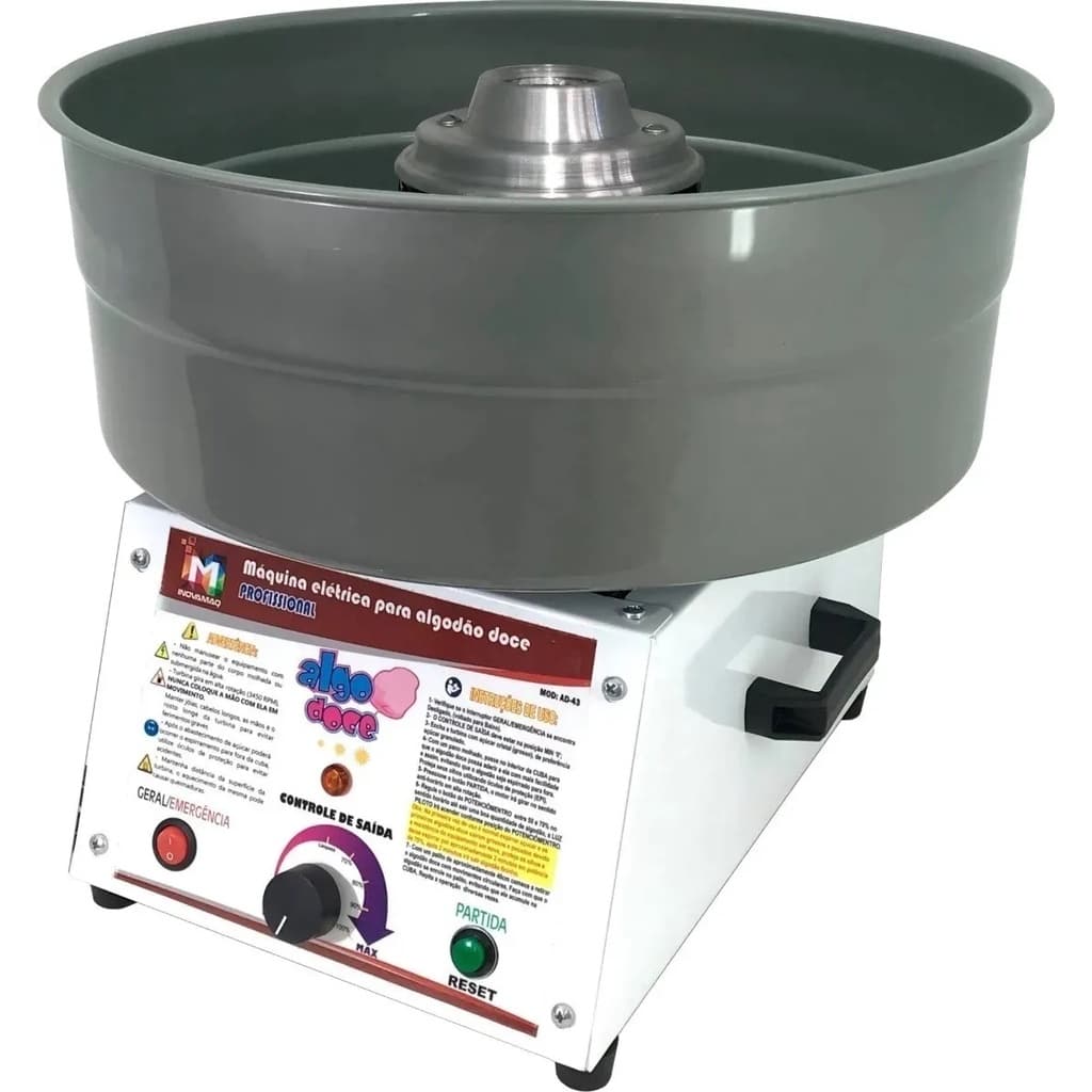 Máquina de Algodão Doce Inovamaq Profissional 180 Unid/h Buffet Festa Eventos Bivolt Inox
