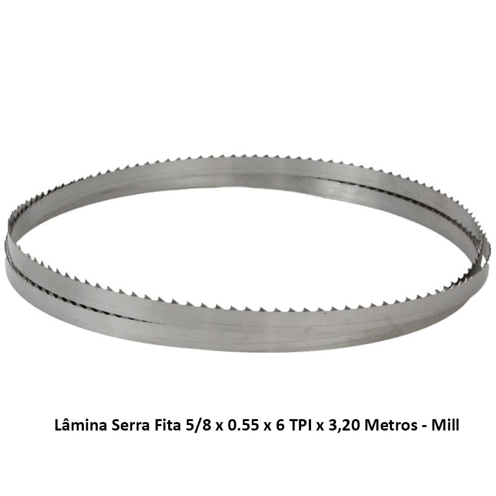 Lâmina Serra Fita 5/8 x 0.55 x 6 TPI x 3,20 Metros - Mill