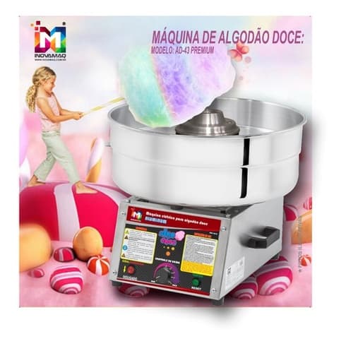 Maquina de algodao doce profissional AD-43 aluminio Inovamaq