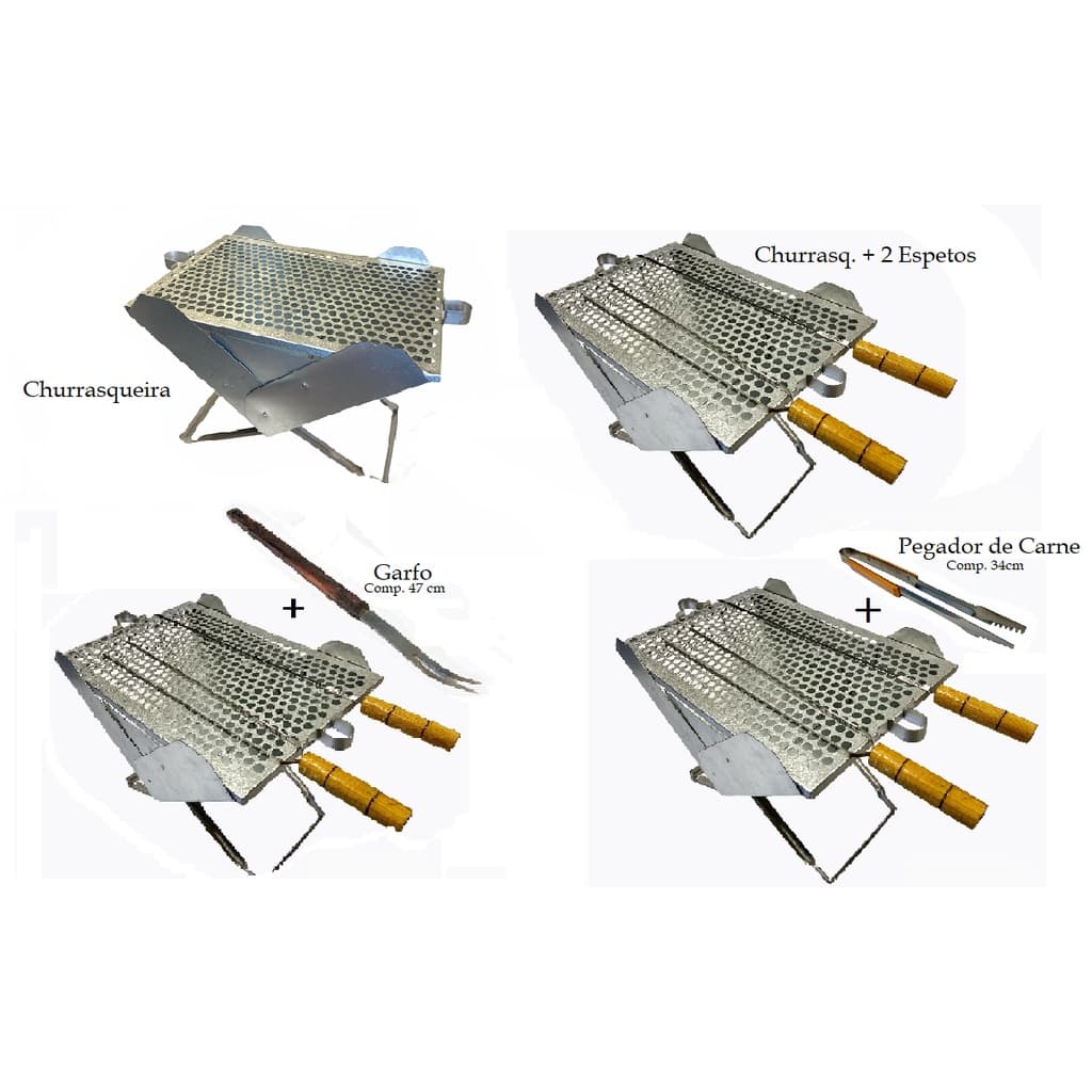 Churrasqueira Portátil a Carvão Dobrável tipo Maleta Leve Fácil Montar Camping Varanda Praia Apartam