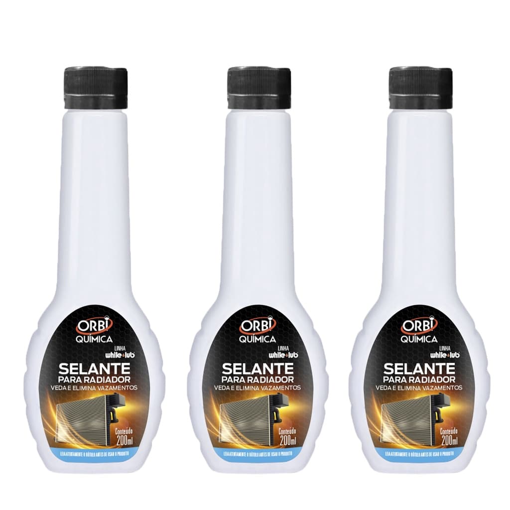 Kit 3 Selante Vedante Para Radiador Elimina Sela Veda Furos Vazamentos 200ml Orbi