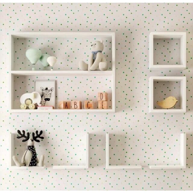 Kit 7 Peças Nicho Cubo Prateleira L Decorativo Quarto De Bebe Infantil Mdf Branco