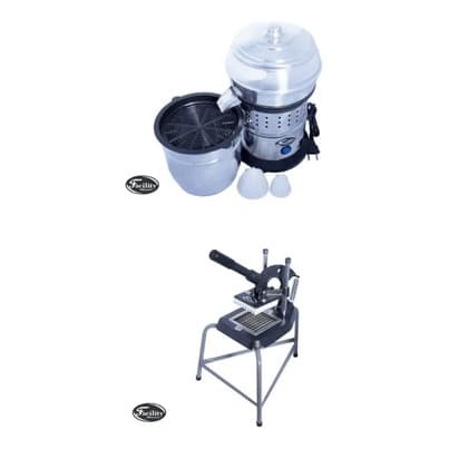 Espremedor Extrator Industrial De Frutas Sucos 500w Bivolt + Picador Cortador De Legumes Batata Palito + Brinde