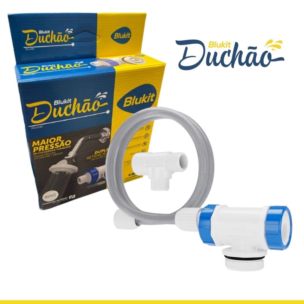 Kit de Válvula Duchão Tuchão com Mangueira e Peças para Caixa D'água Blukit