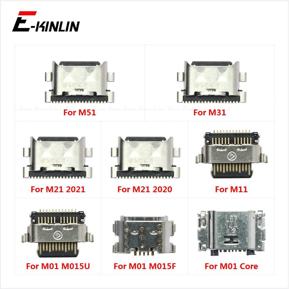 Conectores USB Jack Soquete Tipo-C para Samsung M01, M015, M51, M31, M21 2020, 2021