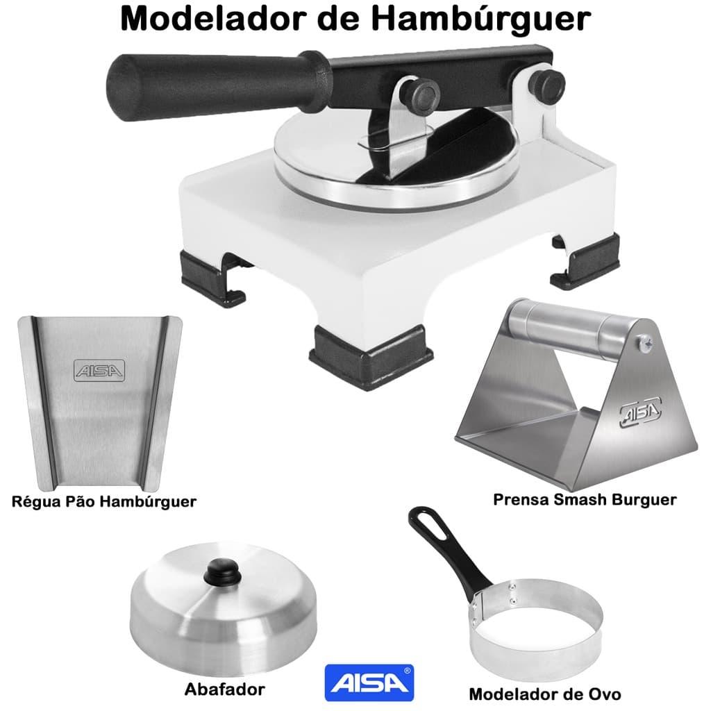 Modelador Hamburguer Prensa Smash Abafador Régua De Pão - G4