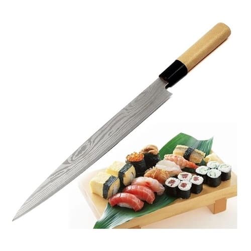 Faca Shark Chef Profissional Carne Sushi 8 pol/20 cm com cabo corneta sobre sushis