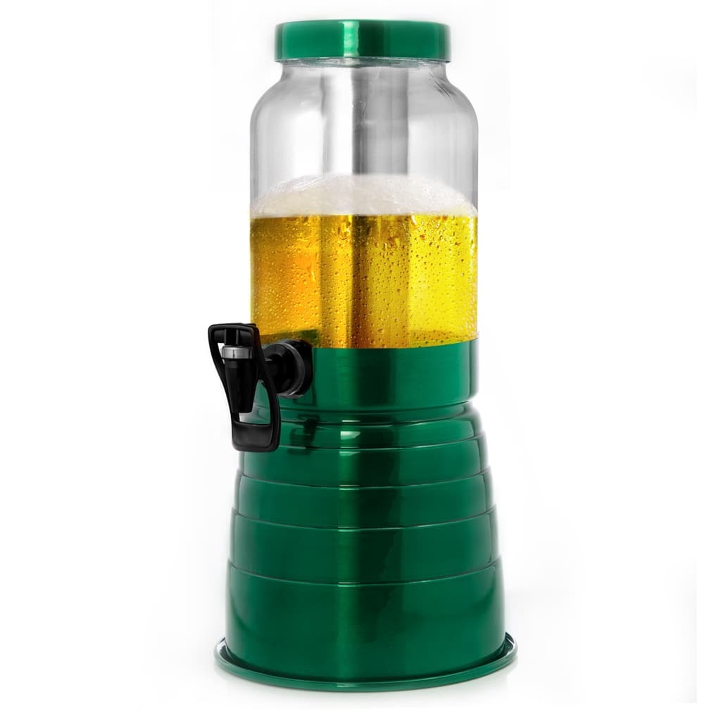 Torre De Chopp Chopeira Cervejeira Vidro 2.2 Litros Verde