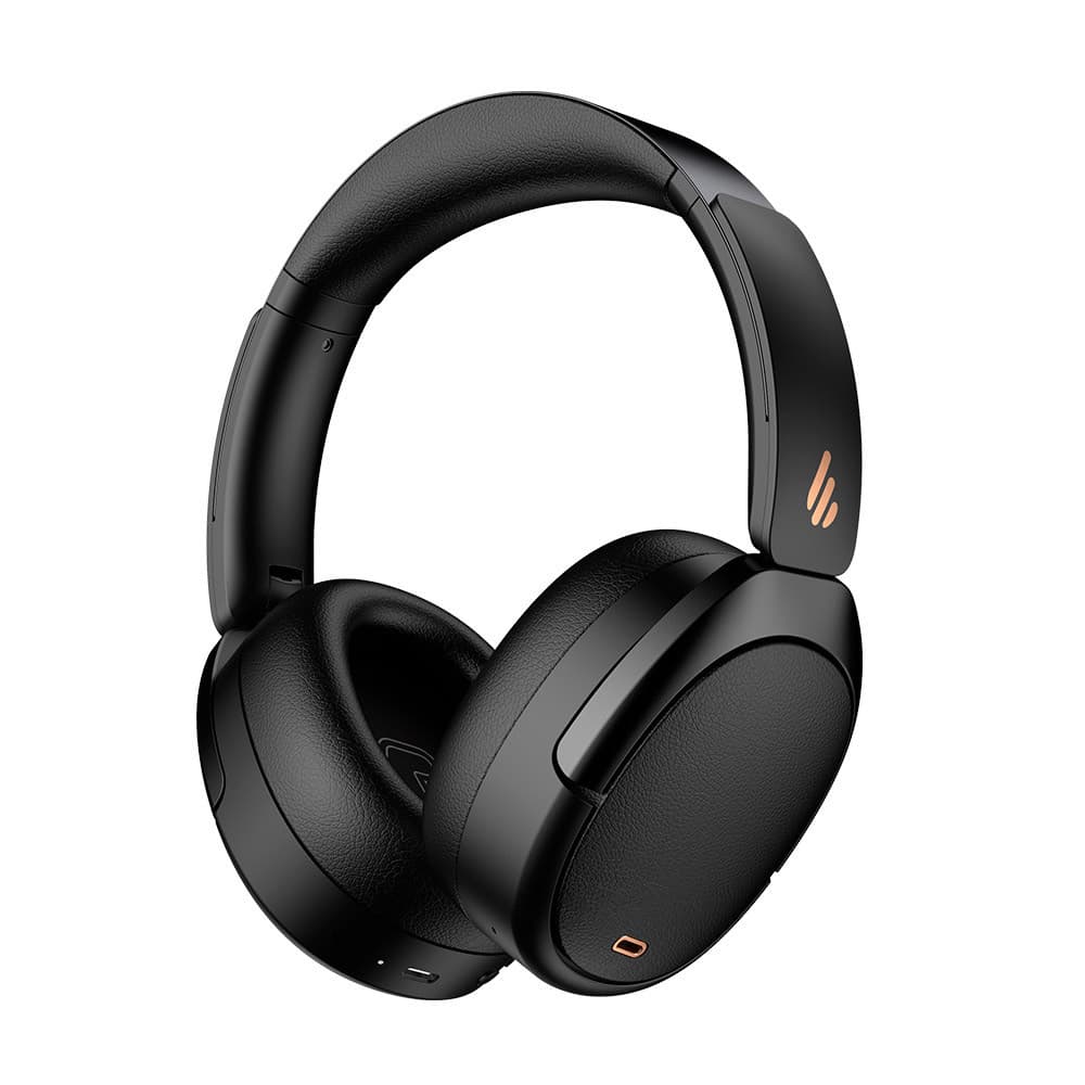 Fone de ouvido com cancelamento de ruído, preto, Bluetooth 5.3, Edifier WH950NB, fundo branco