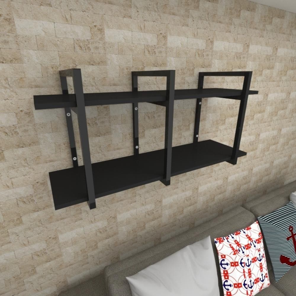 Nicho estilo industrial prateleira sala prateleira de parede suporte para prateleira industrial suporte suspensa industrial estante de parede E-Nichos