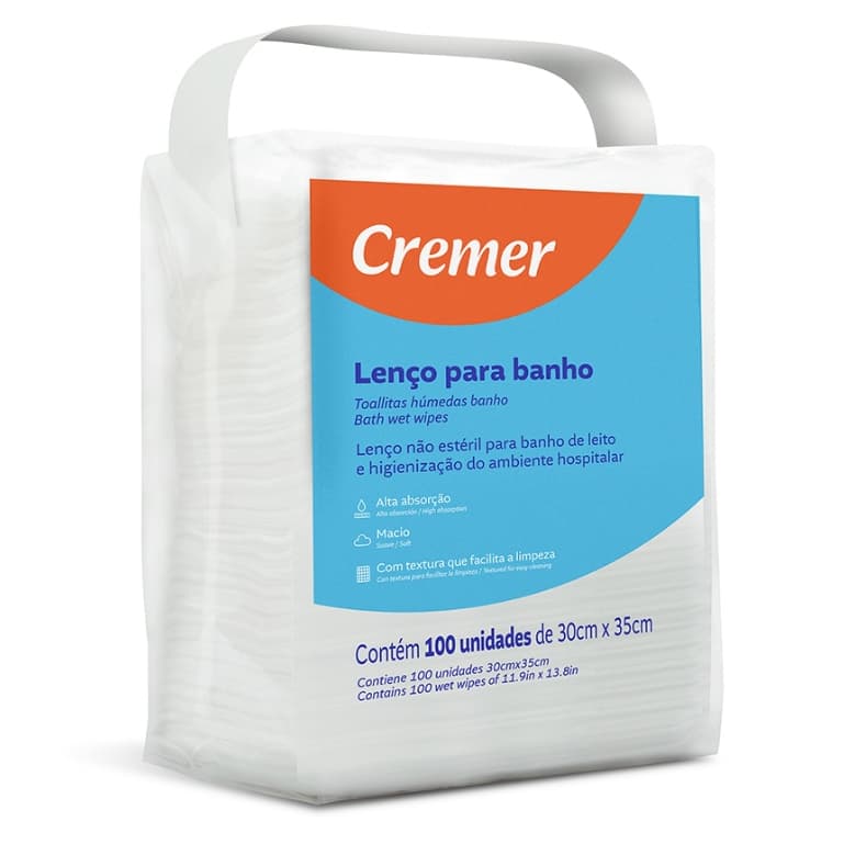 Lenços de papel higiênico para banho Cremer, 100 unidades, 30x35 cm