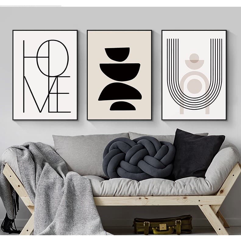Quadros decorativos abstratos 40x60 cm para sala, quarto ou hall de entrada