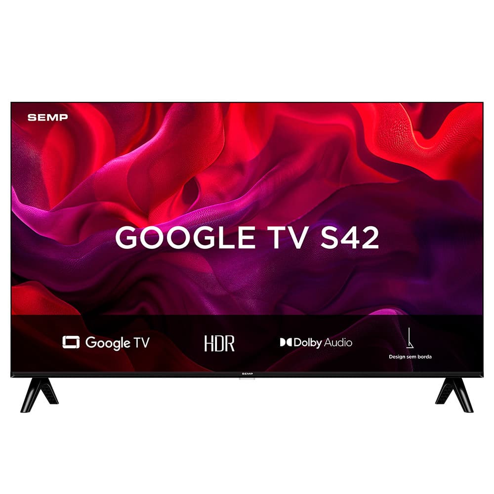 Smart TV Semp 32 polegadas LED HD S42 com Google TV, HDR e Dolby Audio