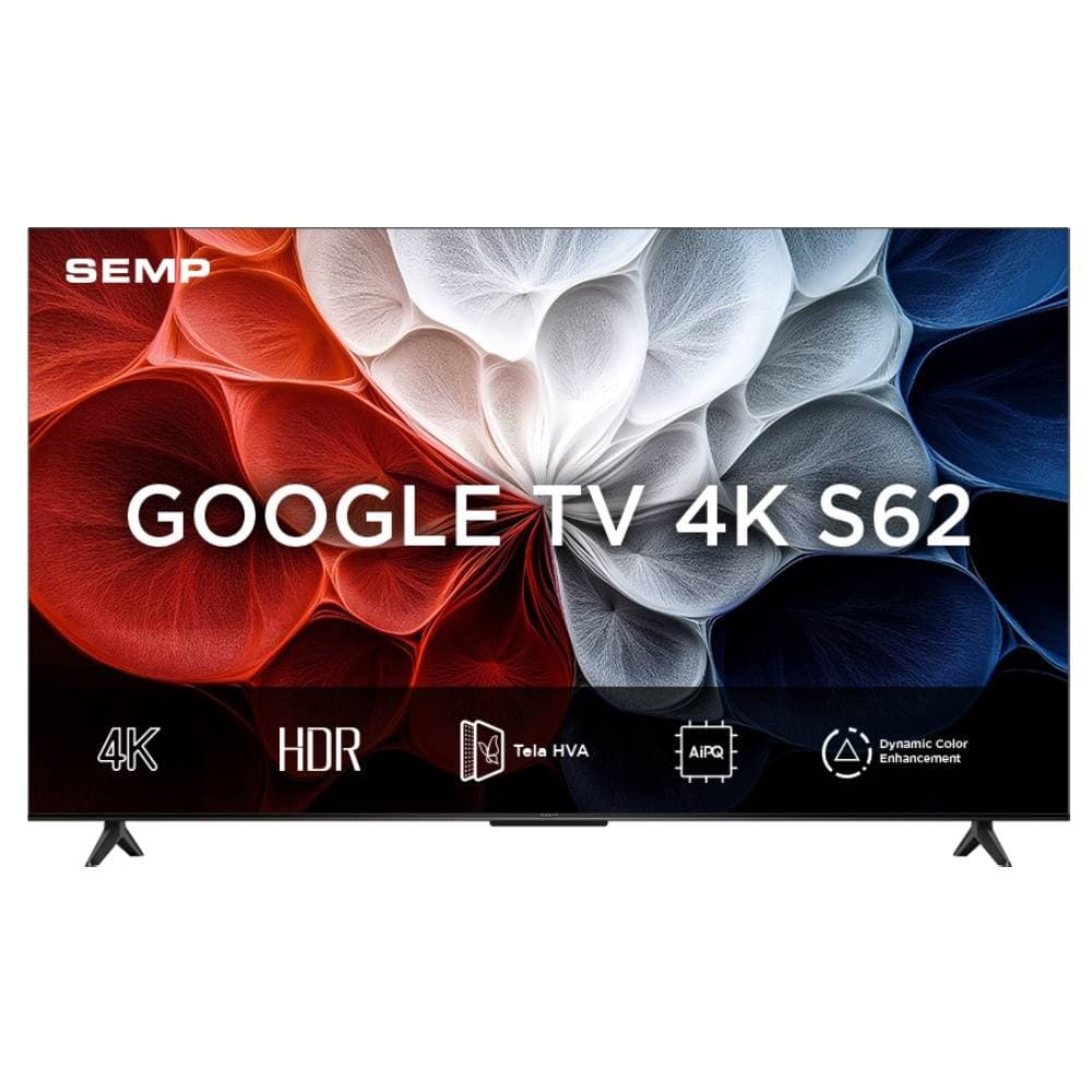 Smart TV Semp 55 polegadas LED HVA 4K com Google TV, 4K, HDR, Tela HVA, AIQ, Dynamic Color Enhancement
