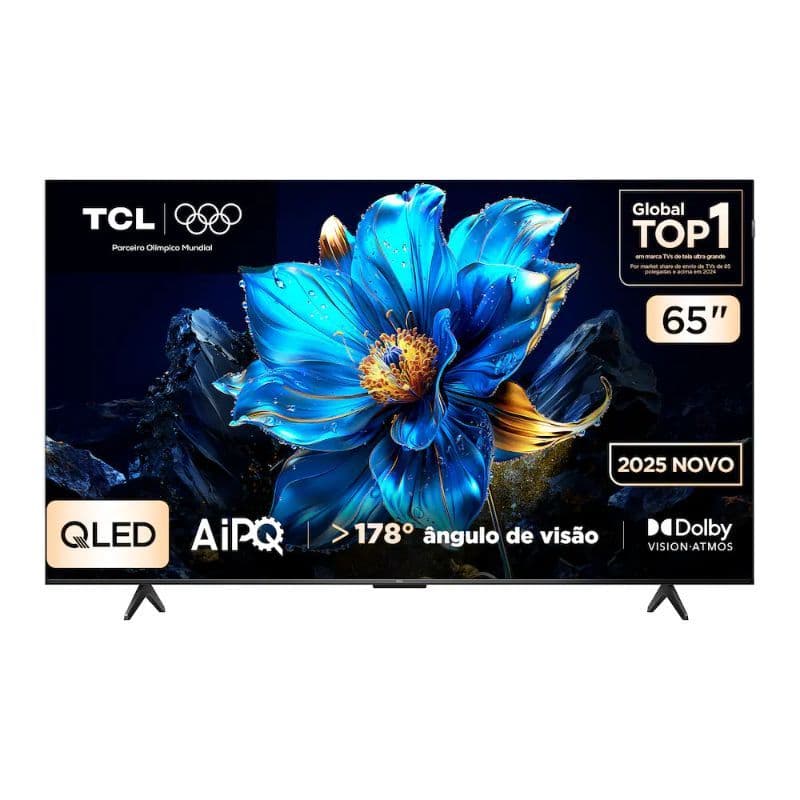 Smart TV 65 polegadas TCL QLED 4K Ultra HD 65P7K com Google TV, HDR10+, HDMI 2.1, Chromecast built-in, Dolby