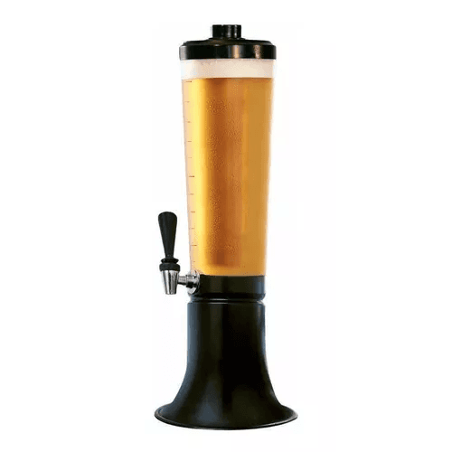 Torre De Chopp 3,5l Preta Com 1 Refil Extra Bar Happy hour Cerveja Litrão Copo Removível