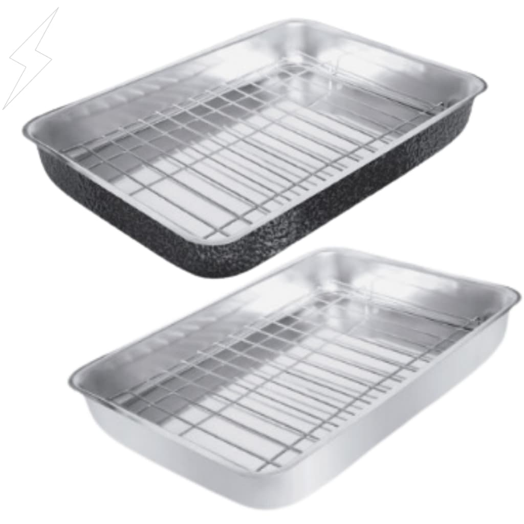 Assadeira Forma Retangular Forma Grande com Grelha Removível