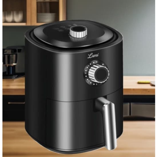 Fritadeira Elétrica Air Fryer Analógica 5,5 Litros 1450W Preta e Prata