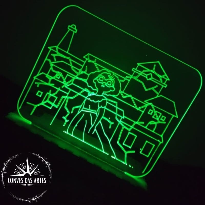 Luminária Personalizada Encanto/Led/Teatro/Luminária de Mesa/Infantil/Decoração/Iluminação/Madrigal/Maribel