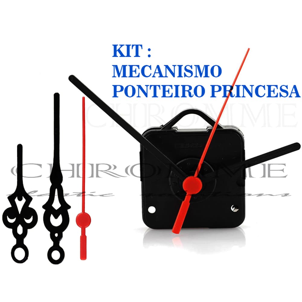 Kit de mecanismo de relógio de parede com ponteiros princesa grandes