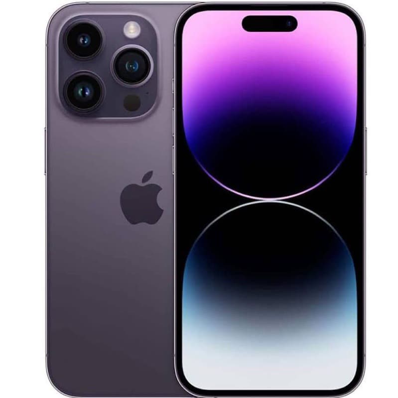iPhone 14 Pro Max da Apple, cor cinza metálico, câmera traseira e logotipo da Apple visíveis