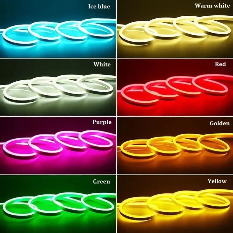 Fitas LED neon silicone multicoloridas 05 metros brilho decoração
