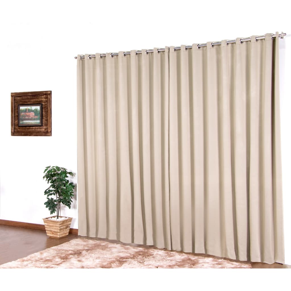 Cortina bege blecaute 3,00x2,80m para sala, quarto e escritório
