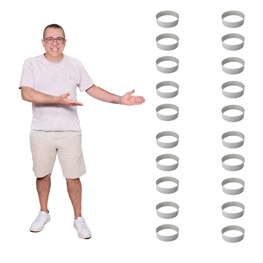 10 Aro Aço Inox Modelador Cortador Forma Pão Carne de Hambúrguer, Ovos