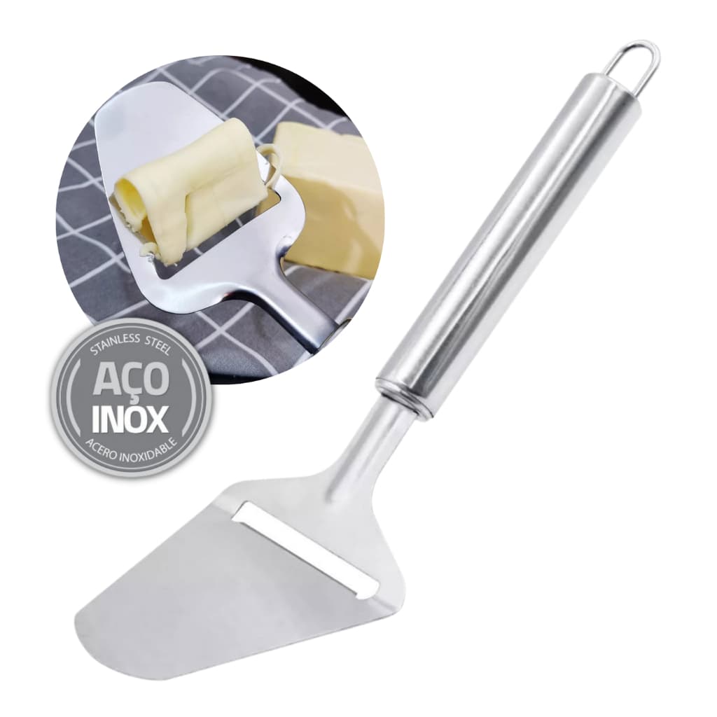 Cortador Queijo Manual Plaina Fatiador Queijos Presunto Aço Inox Fino Manual Grande Corta Frios