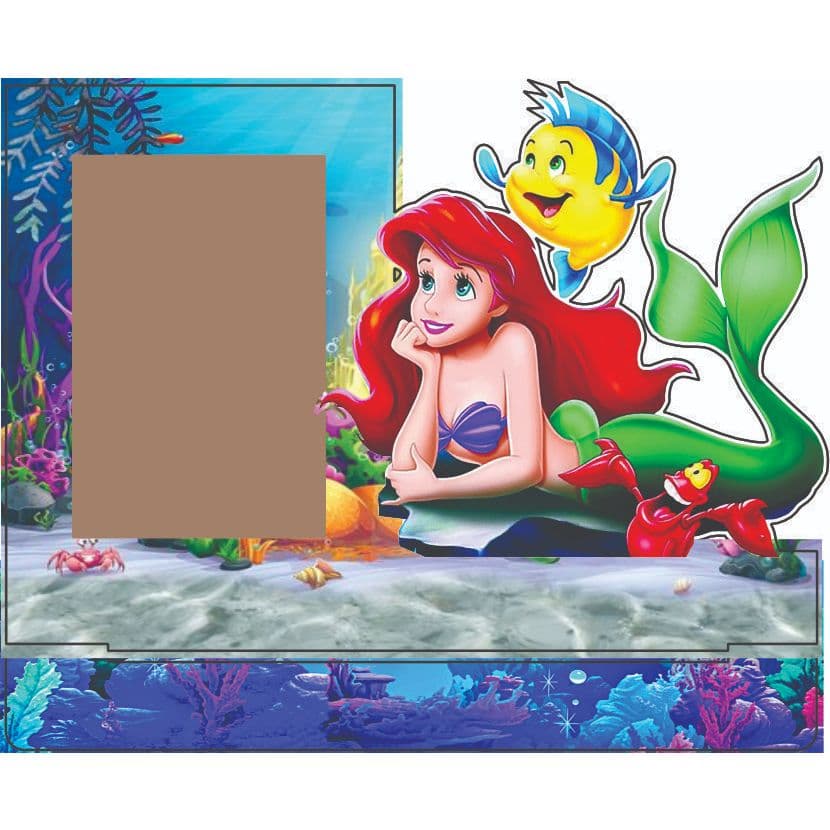 Porta-retrato A Pequena Sereia com Ariel, Flounder e Sebastian